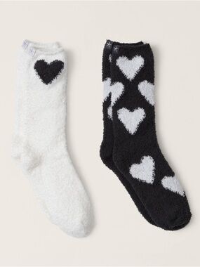 Barefoot Dreams Cozy Heart Fuzzy Crew Socks